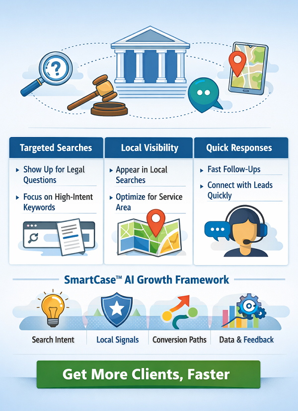 AI digital marketing strategy infographic for law firms